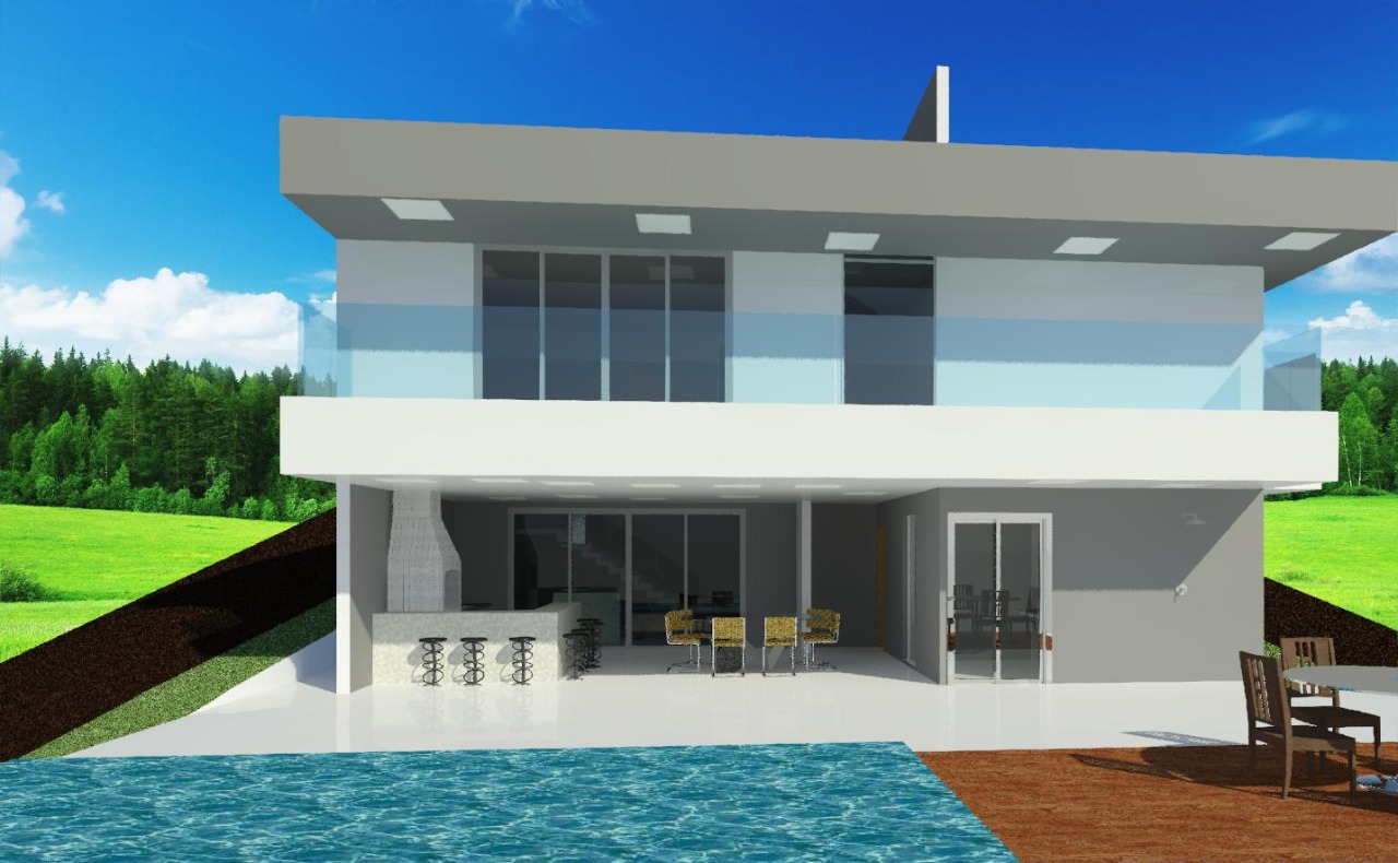 Projeto residencial — fachada com jardim vertical