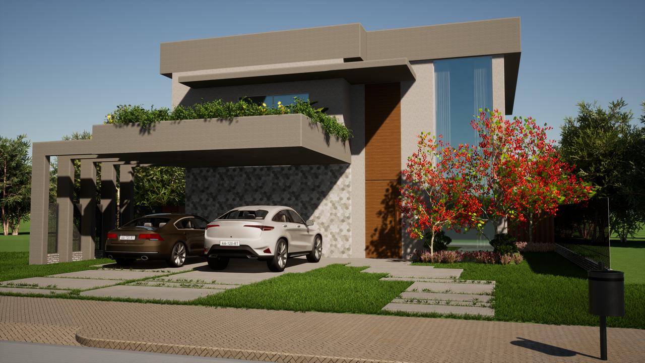 Projeto residencial — fachada contemporânea